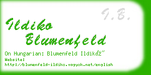 ildiko blumenfeld business card